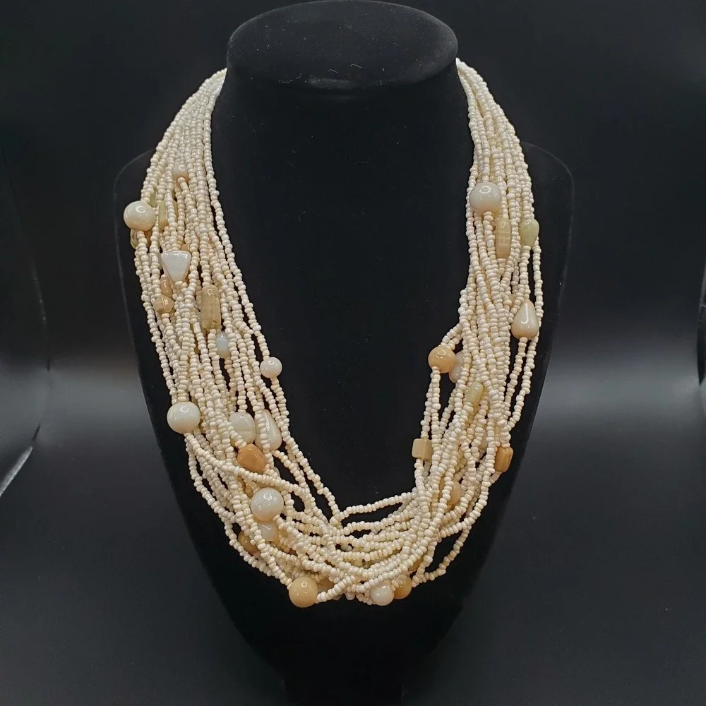 Multi-strand, Layered Glass‎ Seed Bead Necklace 19